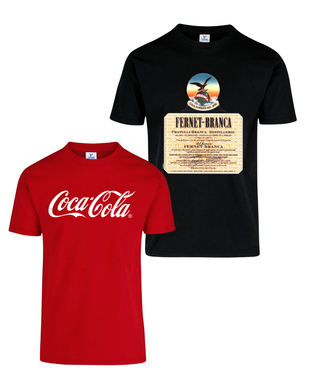 Duo de camisetas Coca y Fernet