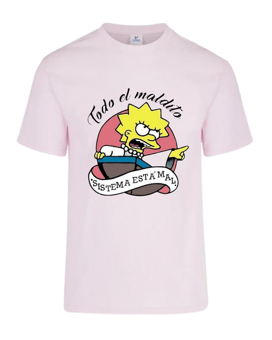 Camiseta Lisa Simpson El maldito sistema está mal