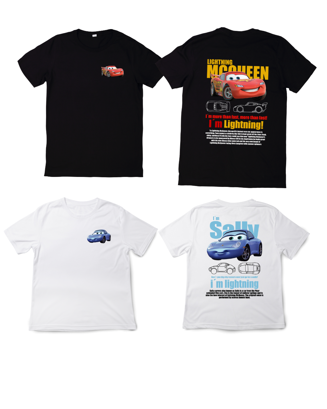 Duo de camisetas Mcqueen y Sally
