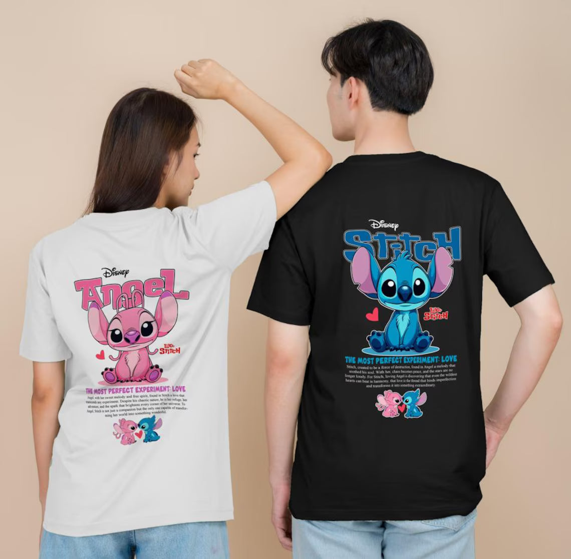 Duo de camisetas Angel y Stitch